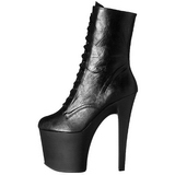 Black Matte 18 cm XTREME-1020 womens platform soled ankle boots