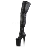 Black Matte 23 cm PLEASER INFINITY-4000 Platform Over Knee Boots