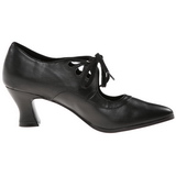 Black Matte 7 cm retro vintage VICTORIAN-03 Pumps with low heels