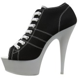 Black Neon 15 cm DELIGHT-600SK-01 Canvas high heels chucks
