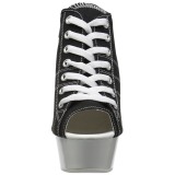 Black Neon 15 cm DELIGHT-600SK-01 Canvas high heels chucks