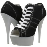 Black Neon 15 cm DELIGHT-600SK-01 Canvas high heels chucks