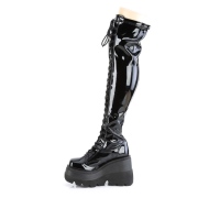 Black Patent 11,5 cm SHAKER-374 overknee boots with laces