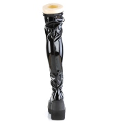 Black Patent 11,5 cm SHAKER-374 overknee boots with laces