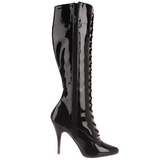 Black Patent 13 cm SEDUCE-2020 High Heeled Lace Up Boots