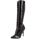 Black Patent 13 cm SEDUCE-2020 High Heeled Lace Up Boots