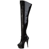Black Patent 15,5 cm DELIGHT-3010 Platform Thigh High Boots