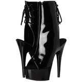 Black Patent 15 cm DELIGHT-1018 Platform Ankle Calf Boots