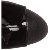 Black Patent 18 cm Pleaser ADORE-1018 Platform Ankle Calf Boots