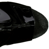 Black Patent 20 cm Pleaser FLAMINGO-1018 Platform Ankle Calf Boots