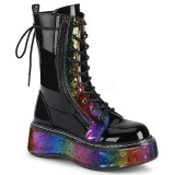 Black Patent 5 cm EMILY-350 demonia ankle boots platform