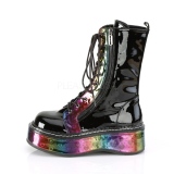 Black Patent 5 cm EMILY-350 demonia ankle boots platform