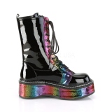Black Patent 5 cm EMILY-350 demonia ankle boots platform