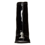Black Patent 7,5 cm GOGO-150 stretch block heels ankle boots