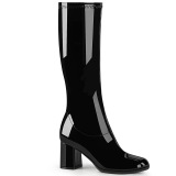 Black Patent 7,5 cm GOGO-300-2 boots with block heels