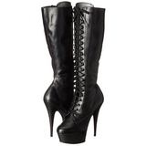 Black Pu 15,5 cm DELIGHT-2023 Platform Knee Boots