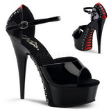 Black Red 15 cm DELIGHT-660FH Corset High Heel Shoes