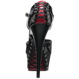 Black Red 15 cm DELIGHT-660FH Corset High Heel Shoes
