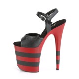 Black Red 20 cm FLAMINGO-809SR platform pleaser high heels shoes