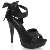 Black Satin 13 cm COCKTAIL-568 High Heeled Sandal Shoes