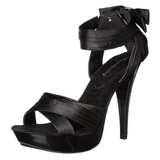 Black Satin 13 cm COCKTAIL-568 High Heeled Sandal Shoes