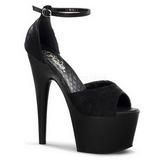 Black Satin 18 cm Pleaser ADORE-768 High Heels Platform