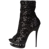 Black Sequins 15,5 cm BLONDIE-R-1008 Platform Ankle Calf Boots