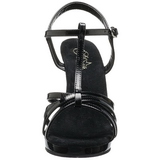 Black Shiny 12 cm FLAIR-420 Womens High Heel Sandals