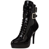 Black Shiny 13,5 cm INDULGE-1026 Womens Ankle Boots for Men