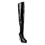 Black Shiny 13,5 cm INDULGE-3000 Platform Over Knee Boots