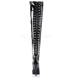 Black Shiny 13,5 cm INDULGE-3063 Thigh High Boots for Men