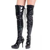 Black Shiny 13,5 cm INDULGE-3063 Thigh High Boots for Men