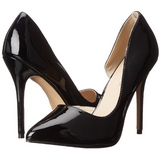 Black Shiny 13 cm AMUSE-22 Low Heeled Classic Pumps Shoes