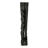 Black Shiny 13 cm ELECTRA-2000Z High Heeled Womens Boots for Men