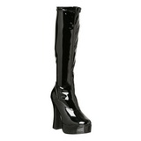 Black Shiny 13 cm ELECTRA-2000Z High Heeled Womens Boots for Men