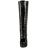 Black Shiny 13 cm ELECTRA-2020 High Heeled Womens Boots for Men