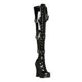 Black Shiny 13 cm ELECTRA-3028 High Heeled Overknee Boots