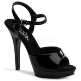 Black Shiny 13 cm Fabulicious LIP-109 High Heels Platform