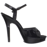 Black Shiny 13 cm Fabulicious LIP-109 High Heels Platform