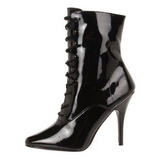 Black Shiny 13 cm SEDUCE-1020 Womens Ankle Boots for Men