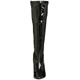 Black Shiny 13 cm SEDUCE-2000 High Heeled Womens Boots for Men