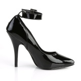 Black Shiny 13 cm SEDUCE-431 Stiletto Pumps for Men