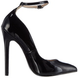 Black Shiny 13 cm SEXY-23 Low Heeled Classic Pumps Shoes