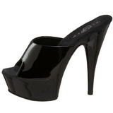 Black Shiny 15,5 cm DELIGHT-601 Platform High Mules