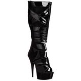 Black Shiny 15 cm DELIGHT-600-49 gladiator womens boots with high heels