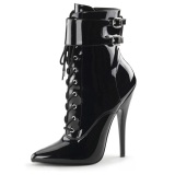 Black Shiny 15 cm DOMINA-1023 Womens Ankle Boots for Men