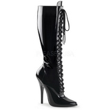 Black Shiny 15 cm DOMINA-2020 High Heeled Womens Boots for Men