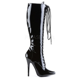 Black Shiny 15 cm DOMINA-2020 High Heeled Womens Boots for Men