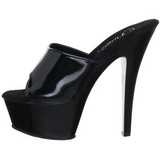 Black Shiny 15 cm KISS-201 Platform High Mules