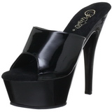 Black Shiny 15 cm KISS-201 Platform High Mules